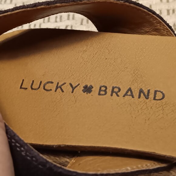 Lucky Brand 'Garston' women's blue suede espadrille ankle strap sandals sz 7 M - Picture 11 of 12